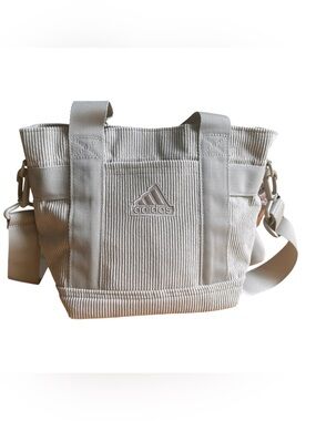 Adidas Corduroy Mini Tote Bag with Crossbody Strap in Beige